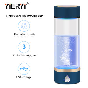 YIERYI Anti-aging Healthy Electrolysis Hydrogen Rich Water Cup USB Rechargeable Healthy Drinking Water Cup Built-in Platinum-Titanium Alloy Electrolytic Tablet For Drinking Water Water Purification Laboratory