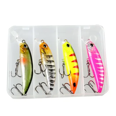 4pcs Set Lure for Fishing 8g/6.5g Sinking Minnow Fishing Lure Fishing Gear Water Long Throw Lure Hard Bait Minnow
