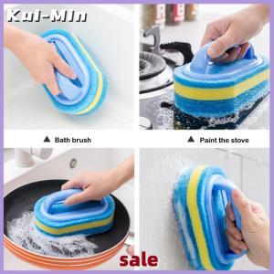 Kui-Min Hot Dày Làm sạch bàn chải với xử lý nhà bếp miếng bọt biển lau phòng tắm gạch bồn tắm làm sạch miếng bọt biển nhà loại bỏ vết bẩn công cụ làm sạch
