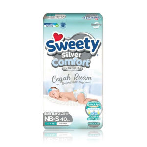 Sweety Silver Comfort Popok Bayi Baru Lahir NB-S 40 Pcs - Nyaman & Hemat