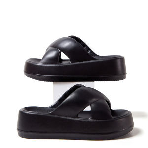 Comwarm Summer Slippers For Women Thick Platform Shower Shoes Non-Slip Cross Sandals Female Bath Soft Sole Slides Home Slippers