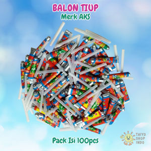 TAIYO Mainan Anak Jadul Balon Tiup Sedotan Kecil Pack 100 pcs Balon Gelembung