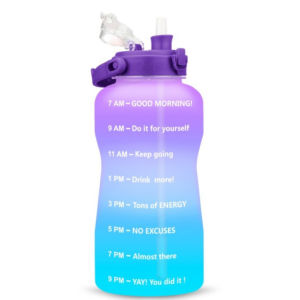 Botol Minum 2 Liter 2000Ml Qutfit Bottle Free 2D & 3D Stiker Botol Minum Motivasi Viral Gradasi Tritan Tutup Flip Dengan Sedotan / Botol Gemoy / Botol Minum Korea