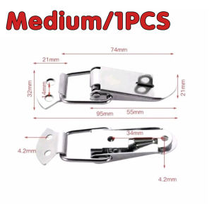 (3 SIZES) STAINLESS HEAVY DUTY Cabinet Box Spring Loaded Toggle Catch Lock Latch Clasp Buckle W/ Padlock Hole