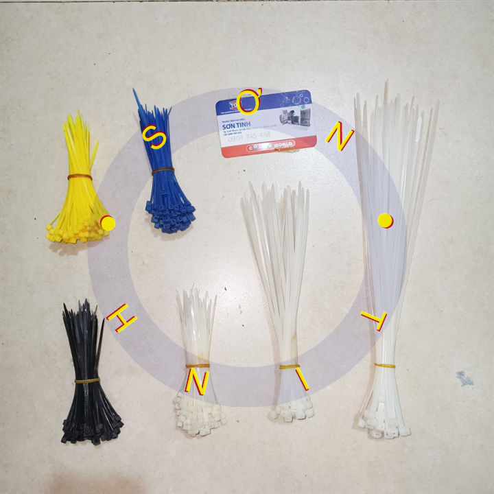Dây rút 10 sợi ( 100 - 200 - 300mm ) màu trắng , đen , xanh , vàng ...