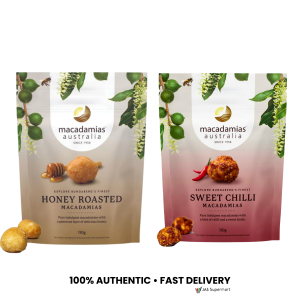 Macadamias Australia Sweet Chili & Honey Roasted 110g – Crunchy Nut Snack with Bold Flavor