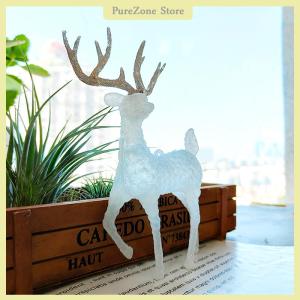 [PureZone] Deer Christmas Forest Elk White Flash Dessert Table Decor for Home