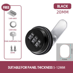 3 Digit Combination Password Box Lock 20mm Smart Cam Code Zinc Alloy Mailbox Cabinet Door Security Hardware Cupboard Drawer Password Keyless Locker