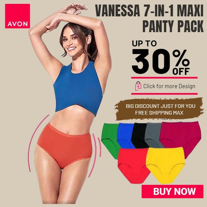 Avon Official Store VANESSA 7-in-1 Maxi Plus Size Avon panty for Women  Original Breathable Stretch Sexy Underwear Ladies