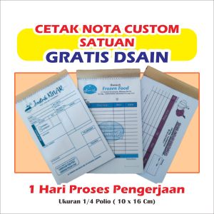 PROMO cetak nota custom nama sendiri ukuran ¼ polio 10 x 16 1 ply 2 ply 3 play ganesa grafika