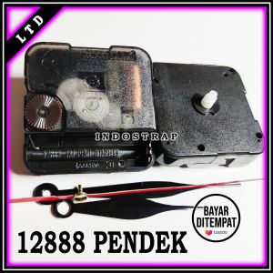mesin jam dinding tahan lama QUARTZ 12888 as pendek tanpa drat 9 mm