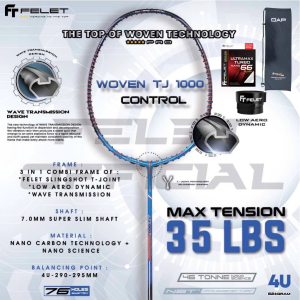 RAKET BADMINTON BULUTANGKIS FELET TJ 1000 POWER SPEED CONTROL TJ1000