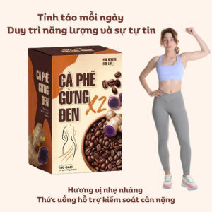 Cà Phê Gừng Đen X2 Mộc Tâm Hộp 15 Gói Chính Hãng Cao Cấp - Kiểm soát vóc dáng cân đối hoàn hảo an toàn cho chị em