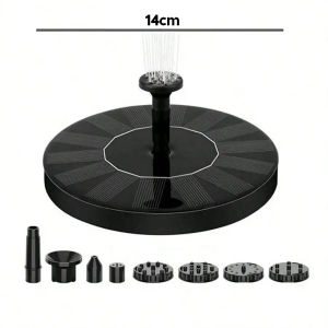 GREAT SHOP น้ำพุโซล่าเซลล์ น้ำพุพลังเเสงอาทิตย์ 14cm 16cm 18cm แถมฟรี หัวปั๊ม 6 หัว น้ำพุโซลาเซลล์ น้ำพุ ปั๊มน้ำพุ ตกแต่งสวน รุ่นทรงกลม solar fountain