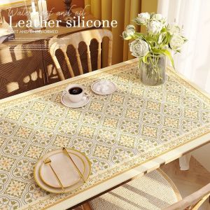 Taplak Meja Bahan Premium Leather Silicone Waterproof/Alas Meja Tahan Minyak/Taplak Meja Kulit
