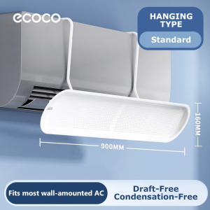 Ecoco Aircon Wind Deflector Hanging Type Windproof Deflector Filtering Air for Children Women Elder