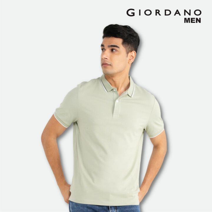 Giordano Men Solid Cotton Lycra Tapered Polo Lazada Singapore