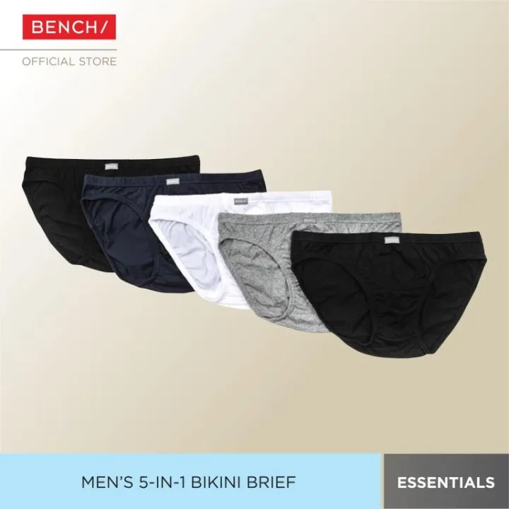 BENCH Men's 5-in-1 Pack Bikini Brief, Small, Black: Buy Online at Best  Price in UAE 