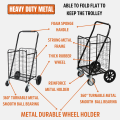 Large / Medium Aluminium Grocery Shopping Cart / Market Trolley With Swivel Wheel / Folding Cart Trolley. 