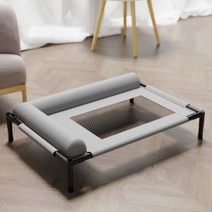 DJDK Breathable Elevated Dog Beds Removable with Pillow Raised Dog Bed Pet Furniture Mesh Dog Cooling Bed for Small Medium Dogs