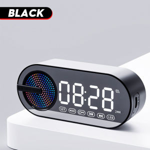 Bluetooth Speaker Wireless HiFi Bass Subwoofer Music Player Digital FM Radio Mirror Clock Pembesar Suara Bluetooth