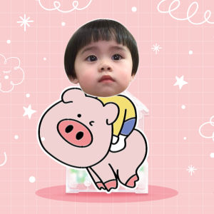 Mô hình standee lắc đầu ghép mặt theo yêu cầu standee lắc đầu chạy pin chibi cute Ladagift làm quà tặng trang trí