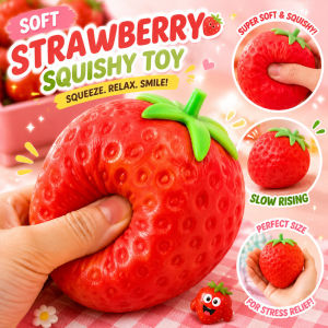 Strawberry Squishy Simulation Soft Pinch Stress Ball Fidget Slow Rising Squishy Toys for Kids Girls