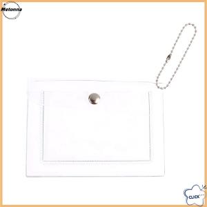 Follow Get More【Metonna】 1Pc Womens Credit Card Holder Wallet Transparent Waterproof PVC ID Card Wallet
