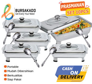 Paket Prasmanan Kotak Stainless 5Pcs Plus Sendok Kerang