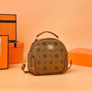 Awshopp  Fashion Messenger Bag Small Round Bag Texture Handbag Female Printed Sling bag