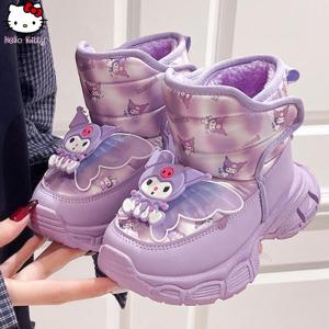 Christmas gifts Halloween Sanrio Girl Kuromi Winter New Cotton Boots Cartoon Anime Children Melody Kawaii Warm Boots Lightweight Soft Soled Cotton Shoes