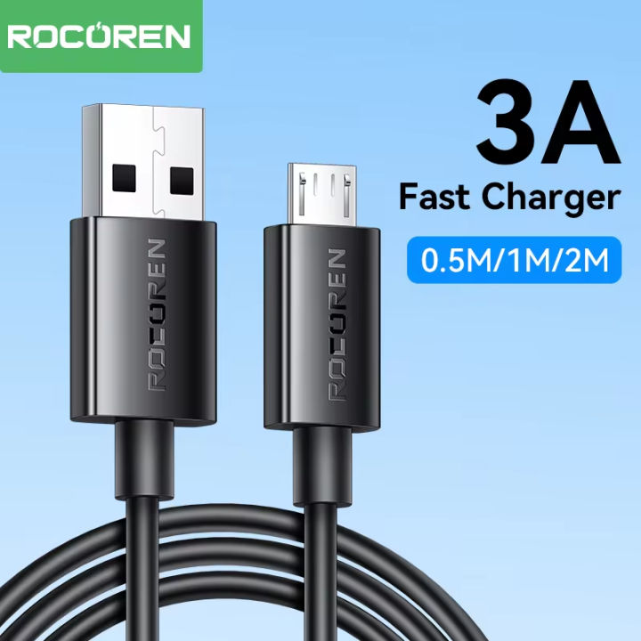 Rocoren Micro USB Cable 3A Fast Charging Data Cable For Xiaomi