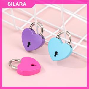 SILARA Heart Shape padlock กระเป๋าเดินทางฮาร์ดแวร์ล็อค w/ล็อคสำหรับกล่องเครื่องประดับหนังสือไดอารี่