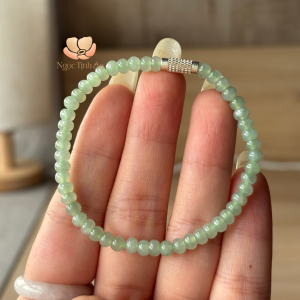 [Type A] Vòng Tay Ngọc Phỉ Thúy Tự Nhiên - Chuỗi Băng Lục hạt 4.5mm - Kèm Kiểm Định