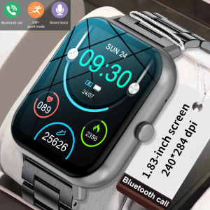 LIGE Smart Watch Men 1.83 inch Bluetooth Calling 100+ Sport Models Heart Rate Sleep Monitor Waterproof Smart Watch For Women + Box