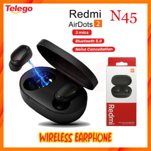 Telego AIRDOTS 2 True Wireless Earbuds Bluetooth Earphone with Mic TWS Stereo (BLACK-N45)