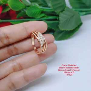 Cincin Fleksibel Bisa Di Besar Kecilkan Titanium Xuping Rodium Perhiasan Aksesoris Lapis Emas G5-C10