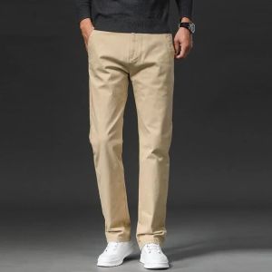 New in Spring Casual Pants Men Straight Fit Cotton Stretch Chino Trouser Male Formal Work Business Dress Khaki Fashion Regular2026