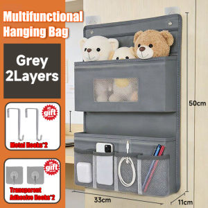 IMUTO 2-5Layers Wall Mounted Storage Bag Hanging Organizer Behind The Door Wardrobe Sundries Bag Gift 4 Hooks