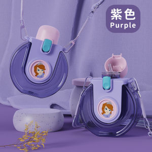 Tôi Biết Disney phim hoạt hình trẻ em sức sống bình cốc tập uống vật liệu Tritan với dây đeo cho du lịch rơm nước nhựa chai