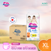 Merries Super Premium Pants Baby Diapers XL 38pcsx 3 Jumbo packs (12 - 22kg)