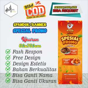 Spanduk Banner Size 60x160cm SPESIAL PROMO Free Custom Design Dan Ukuran