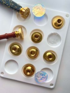 12 Cavity Round Disc Shape Flat Surface Silicone Mold Mould For Wax Stamp Seal