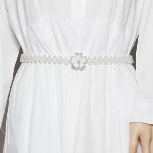 Ladies dress waist chain new fashion pearl belt