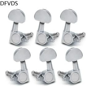 DFVDS 6Pcs 3 Left/Right Machine Heads Guitar String Tuning Pegs Rust-proof with Ferrule/Threaded Bushing/Screw Guitar Machine Heads Knobs High Quality Accurately Electric Guitar Tuning Keys Set Musical Instrument Accessories