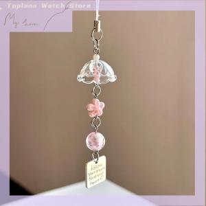 [Toplans]💖[HOT SALE]🎈🎈 Transparent Keychain Cute Wind Chime Pendant Keyring Mobile Phone Lanyard Kawaii Bag Decorative Accessories Home Decorations