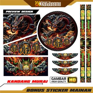 Jual stiker decal sangkar murai Harga Terbaik & Termurah kandang murai motif naga singa macan