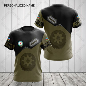 Azerbaijan Flag & Coat of Arms Graphic Tee Summer Cool Mens Fashion O-neck T-shirts Boys Oversized Short Sleeve Tops
