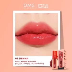 OMG OH MY GLAM Glassy Lip Tint 2g - Tahan 12 Jam Skincare Infused | Liptint
