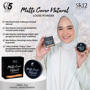 BEDAK MATTE COVER NATURAL LOOSE POWDER BEDAK TABUR & FOUNDATION RINGAN SPF 25 TUTUP BEKAS NODA HITAM